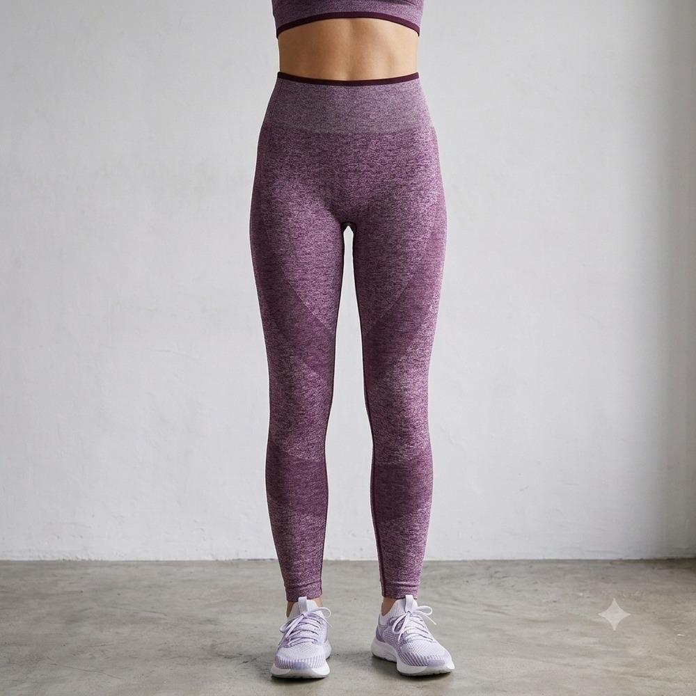 Pink Victoria's Secret Seamless Workout Tights Purple Marl High Waist XS NWT